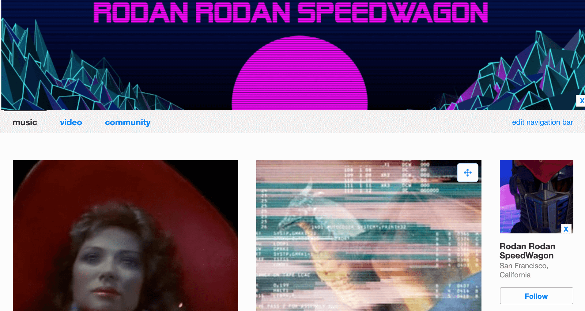 Screen Shot of Rodan Rodan Speedwagon RRSW's bandcamp page